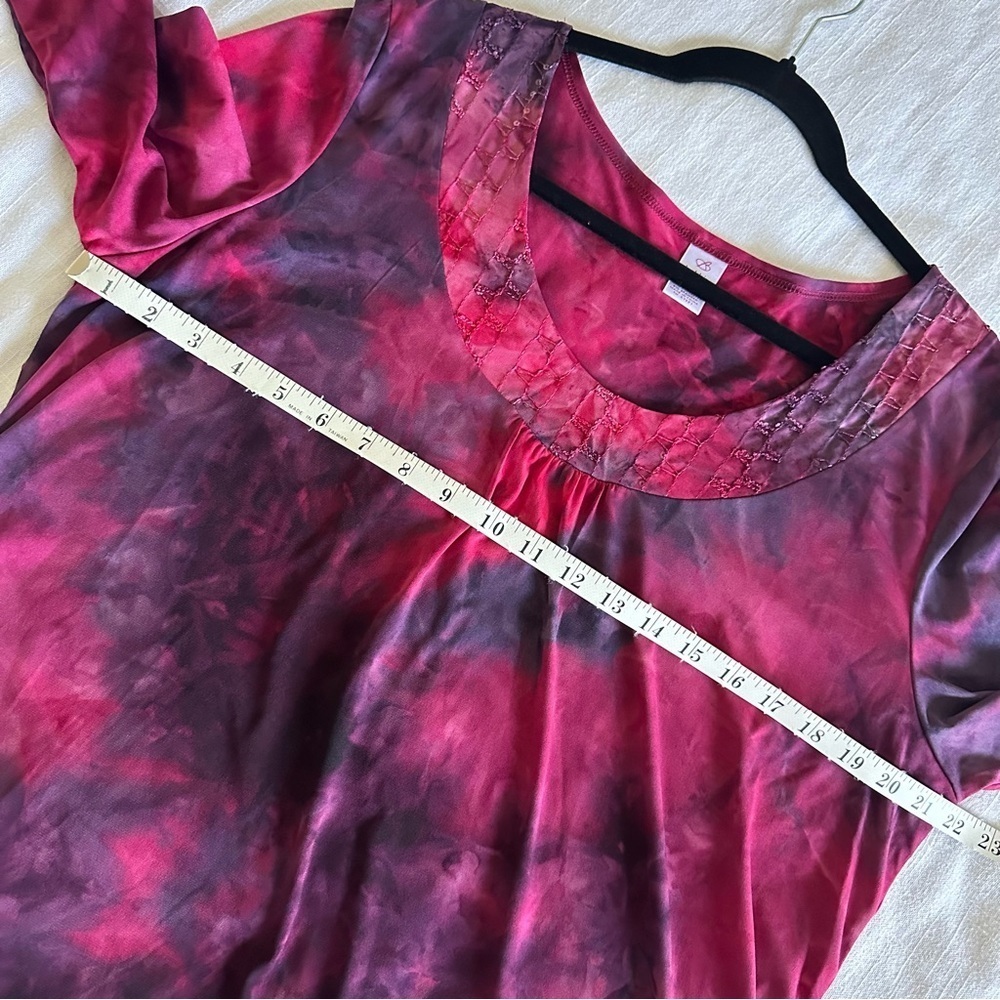 Bobbie Brooks Womens 2X Top Sequin Tie Dye Flowy Office Stretch Boho Colorful - Picture 6 of 10